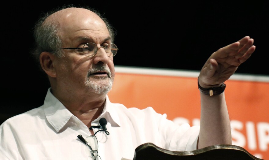 Author Salman Rushdie, pictured in 2018, is expected to survive a stabbing attack, his agent says.