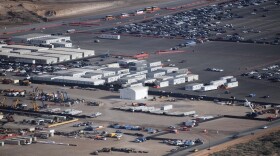 Aerial photos taken on June 26, 2026, show the construction site for Project Jupiter, the Oracle and OpenAI data center project planned for southern New Mexico. (Courtesy of Alexa Reynaud, Food & Water Watch, with aerial support provided by LightHawk)