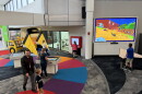 A group of children checks out the newly expanded play zone at the Frederick Douglass Greater Rochester International Airport.