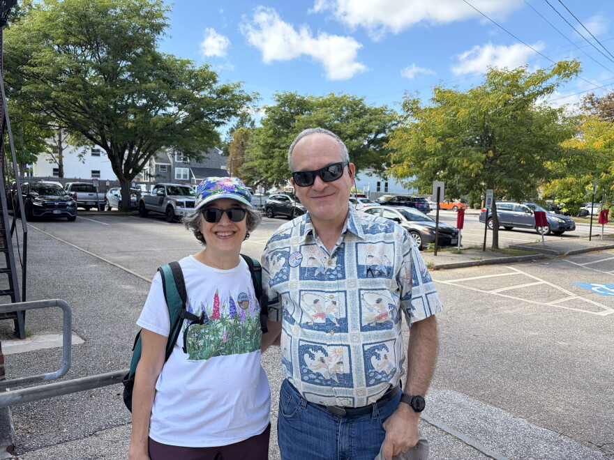 Ward and Holly Cooper voted at the Green Street Community Center in Concord Tuesday. They both said they want politicians to work together across the aisle.