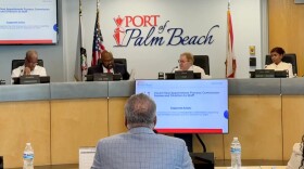 Port of Palm Beach Commission at the June 18 meeting, from left, Wayne Richards, Deandre Poole, Blair Ciklin and Varisa Dass.