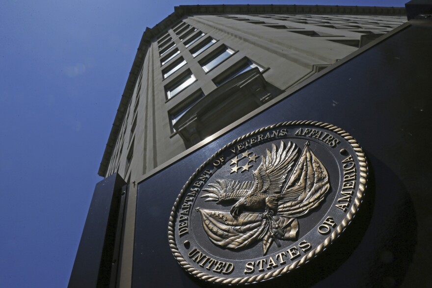 The seal is seen at the Department of Veterans Affairs building in Washington, June 21, 2013.