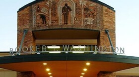 The entrance to Tulsa's Washington High School.