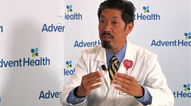 Dr. Vincent Hsu says the number of children hospitalized at Advent Health Central Florida hospitals with COVID-19 is at about the same level as during the Delta surge. But with the milder Omicron variant they are generally staying out of the ICU and off of ventilators. Image: AdventHealth via Facebook