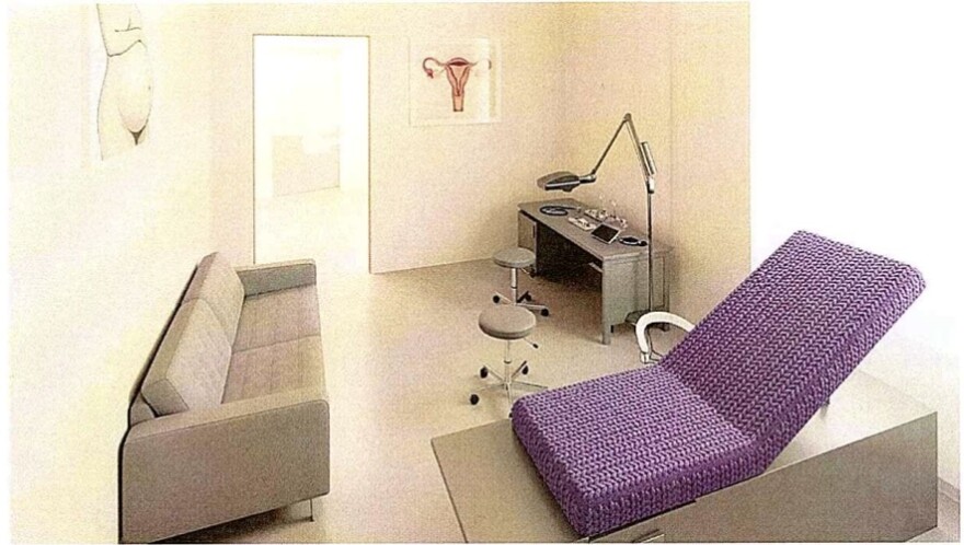 Renderings of the future birth center's rooms' interior.