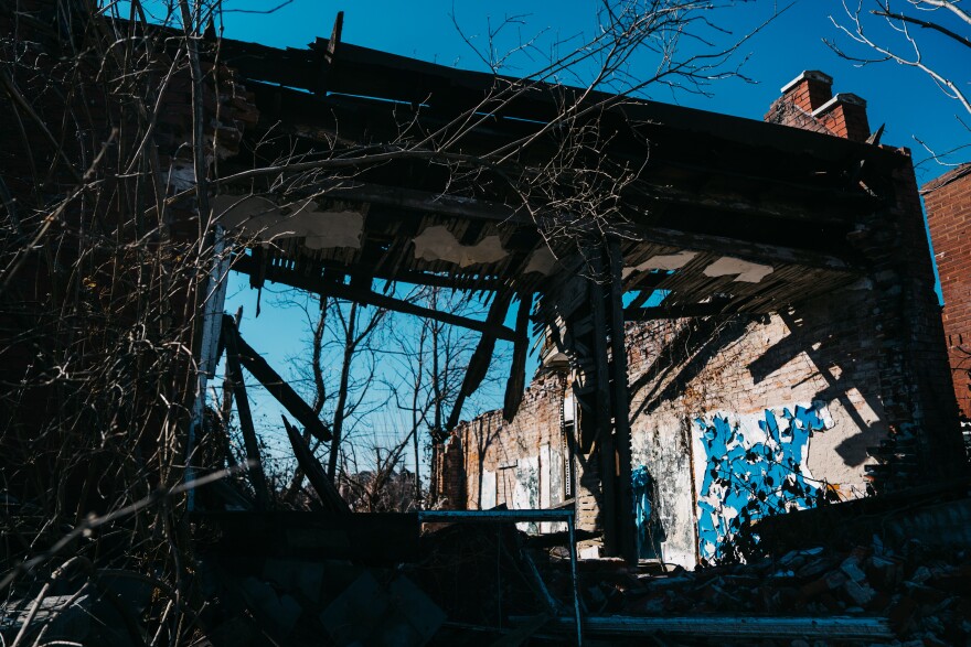 Vacant properties on Friday, Feb. 27, 2026, in north St. Louis.
