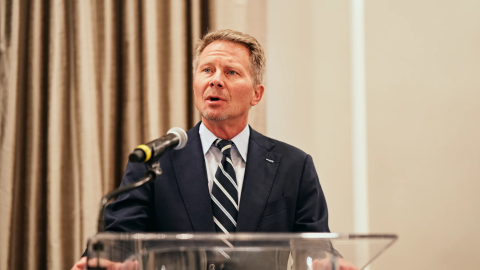 Kevin Guskiewicz speaking at a podium