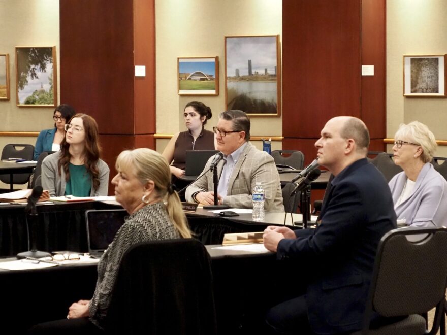 Members of the Statewide Charter School Board attend a meeting Monday at the Oklahoma History Center in Oklahoma City.