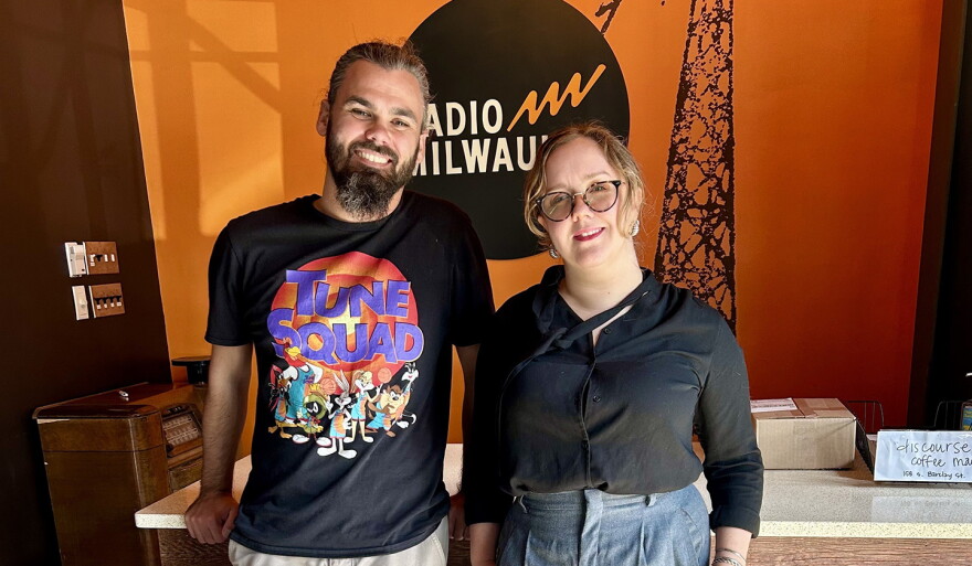 'Swing State of the Union' co-hosts Sam Woods and Joy Powers.