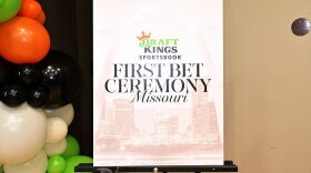 ST LOUIS, MISSOURI - DECEMBER 01: A view of signage during DraftKings Missouri First Bet Ceremony on December 01, 2025 in St Louis, Missouri. (Photo by Fernando Leon/Getty Images for DraftKings)