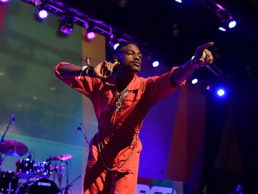 Duckwrth performs at 2018 BET Experience in Los Angeles. The rapper's latest project, The Falling Man, is due out May 17.