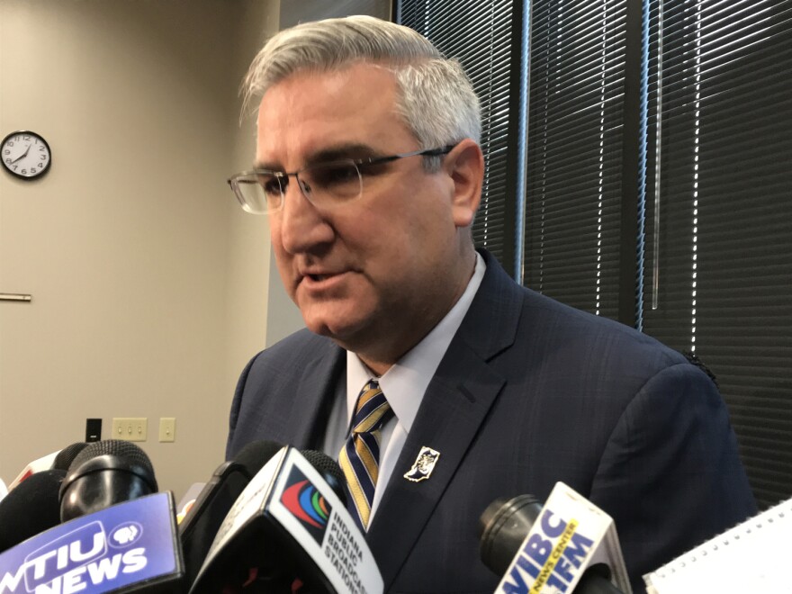 Gov. Eric Holcomb pledged to work next session to ensure a hate crimes bill passes after vandals defaced a Carmel synagogue with anti-Semitic graffiti.