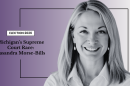 A woman smiling in a professional portrait with text about Casandra Morse-Bills running in Michigan’s 2026 Supreme Court election.