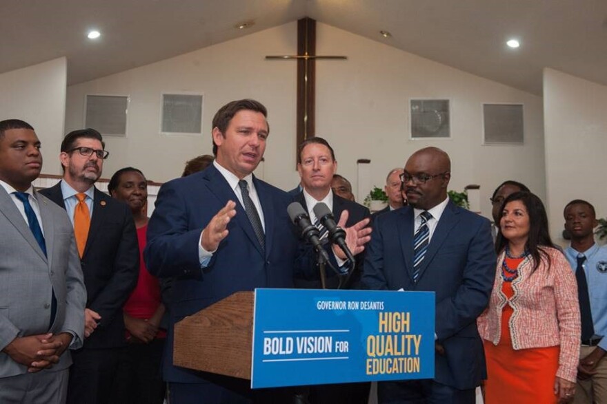 Governor Ron DeSantis discusses signing off on two major education bills at Mt. Moriah Christian Fundamental Academy in St. Petersburg (5/9/19).