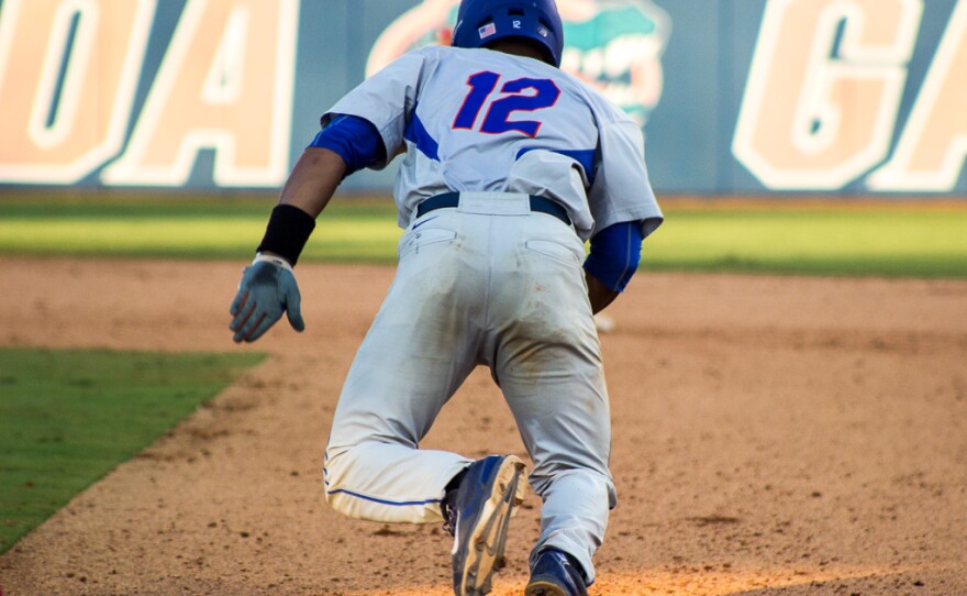 Richie Martin attempts to steal second base in the seventh inning on June 6.