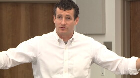 Trey Hollingsworth speaking at Ellettsville Chamber Of Commerce Luncheon, Thursday, Aug. 15, 2019.