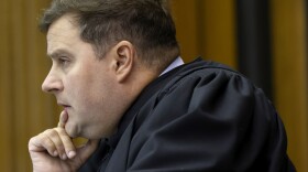 St. Louis Circuit Court Judge Jason Sengheiser listens Wednesday arguments over whether Jackson County Prosecutor Jean Peters Baker can join religious leaders in the case against the state of Missouri over its near total ban on abortion.