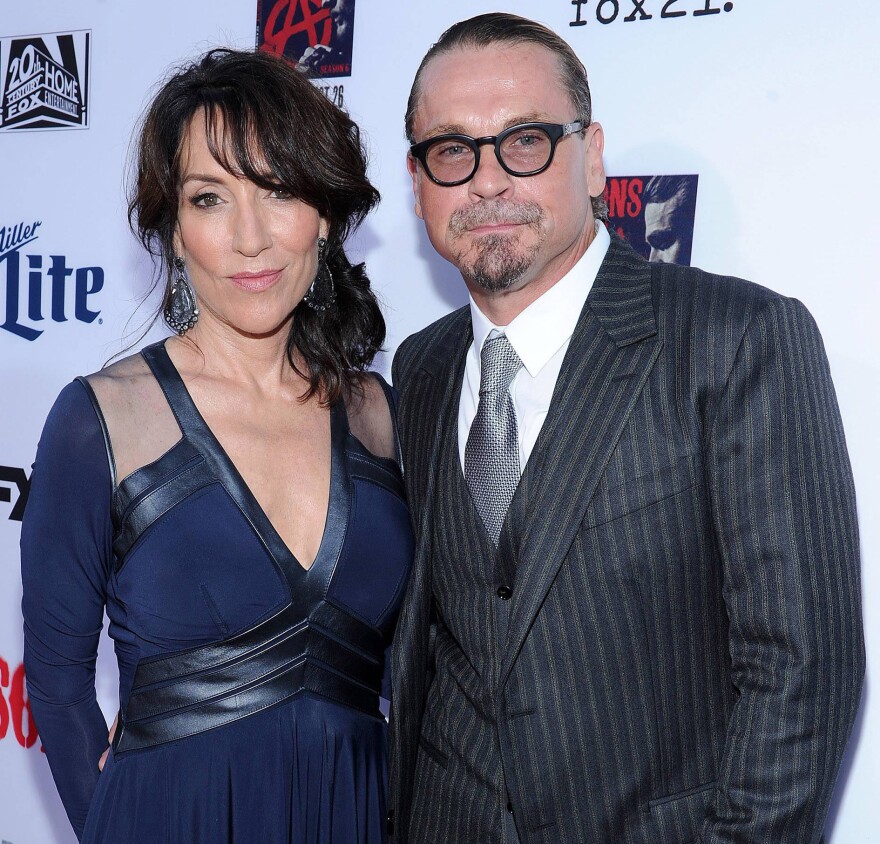 Sagal with her husband,<em> Sons of Anarchy</em> creator Kurt Sutter.