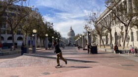skateboarder at UN Plaza, San Francisco