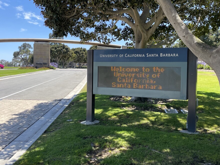 Welcome sign at UCSB campus