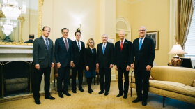 Florida's U.S. Senate race is undergoing a recount, but Republican candidate and Florida Gov. Rick Scott was in Washington D.C. Wednesday meeting with Senate Majority Leader Mitch McConnell.