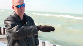 Ogden Dunes resident Rodger Howell says because there's no stone toe protection in front of seawalls along part of the town's shore, waves crash over those walls and wash the sand out behind them.