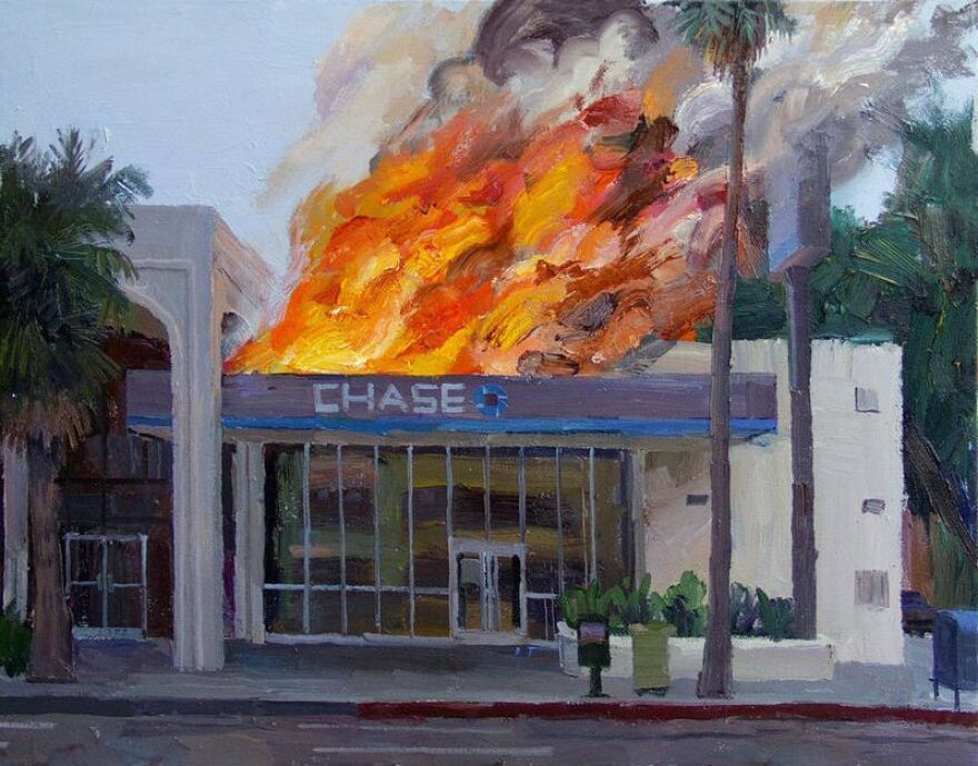 Chase Burning, an oil on canvas painting by Alex Schaefer.