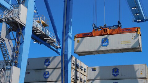 Chiquita containers being unloaded on the Port of Wilmington