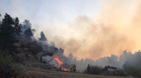 A photo posted to the Yellowstone County Sheriff's Office Facebook account shows the Mountain View Fire near Buffalo Trail Road August 29.