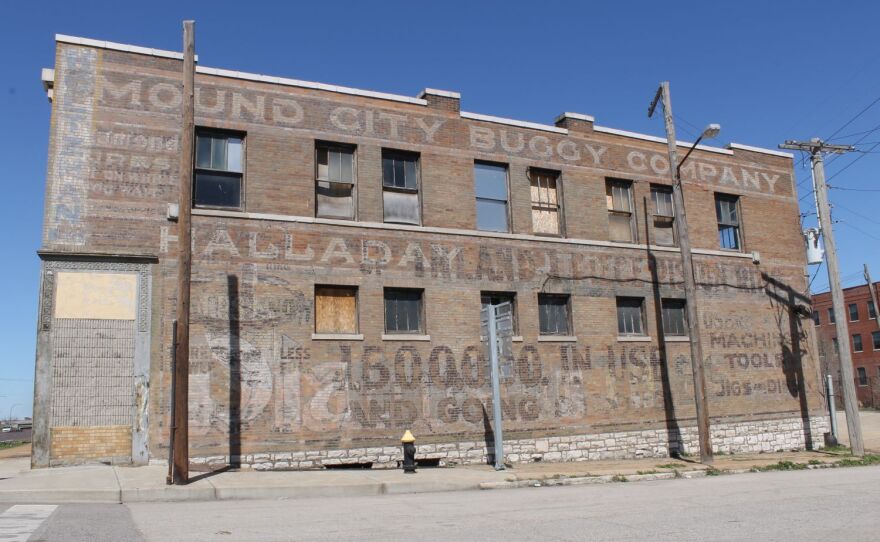 Originally the Independent Brewing Company, this building was built in 1910. It falls within the planned stadium development, as do what may remain underground of the real St. Louis mounds and the Native American community that built them.