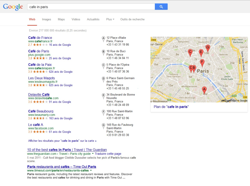 Google local search now.