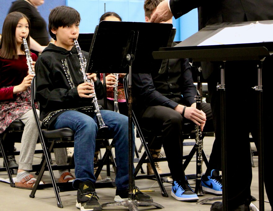 The ASAA Region 1 festival band played in the Dillingham high school gym Saturday night.