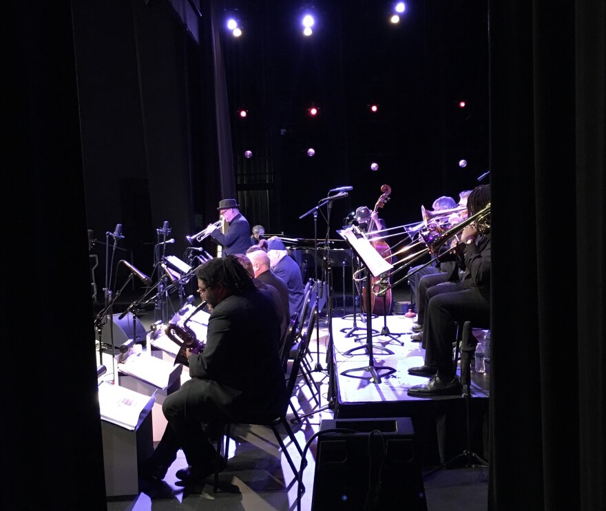 Seattle Repertory Jazz Orchestra, view from the wings at the Kirkland Performance Center.