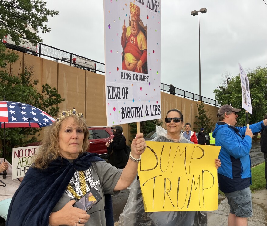 Protestors at 41st and Yale on Saturday, June 14, 2025.