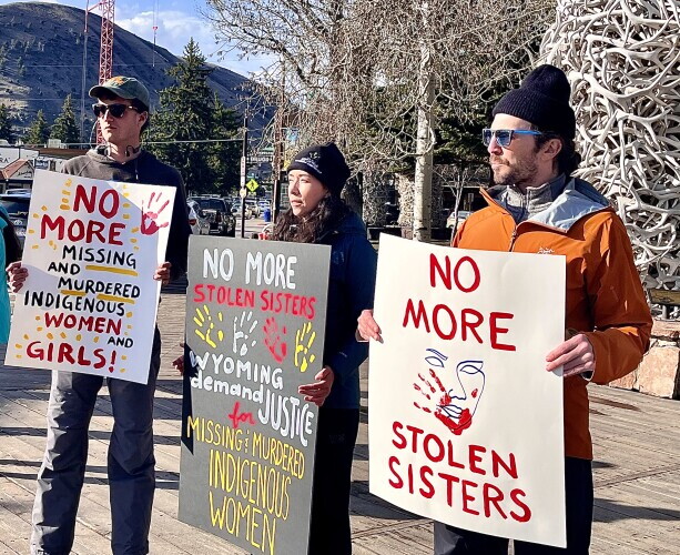 Protesters raise awareness for missing and murdered Indigenous women and girls on May 5, 2022.