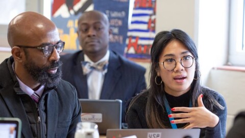 Middle school history teachers discuss their lesson plans for teaching about the Great Depression.