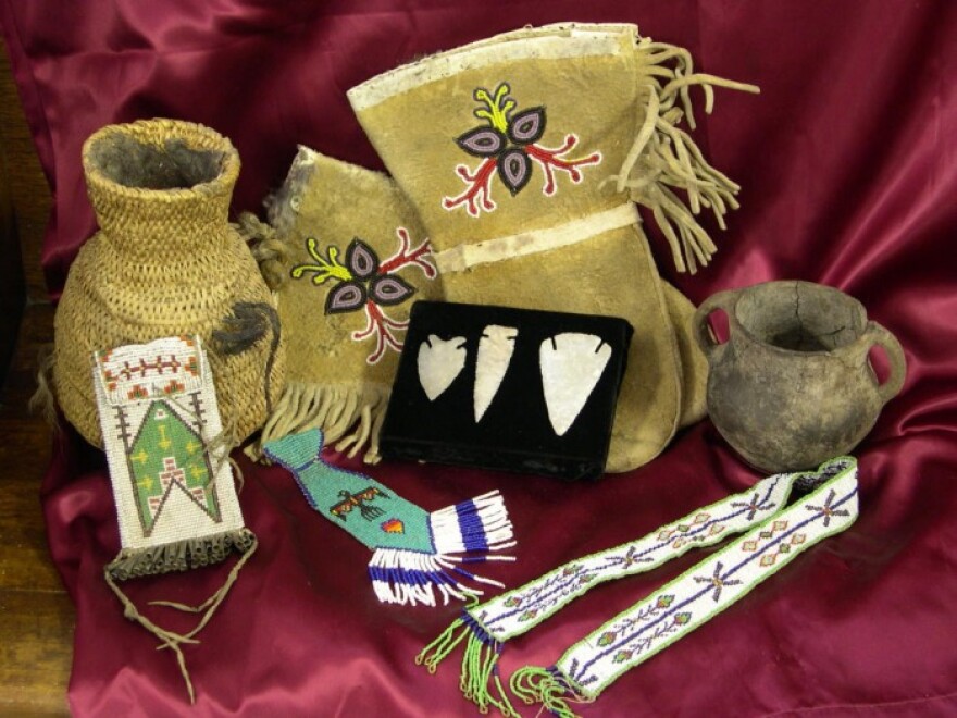 A display of objects at the Western Heritage Museum in Vernal.