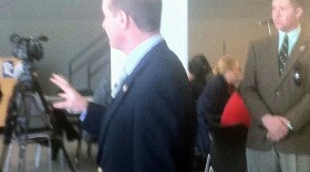 Congressman Sullivan talks with reporters