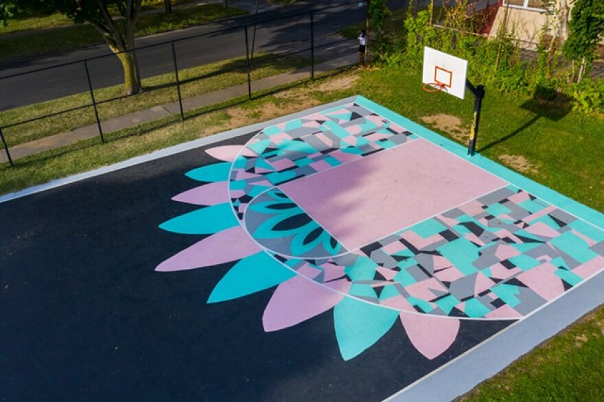 A Peculiar Asphalt mural at Tacoma Park R-Center.