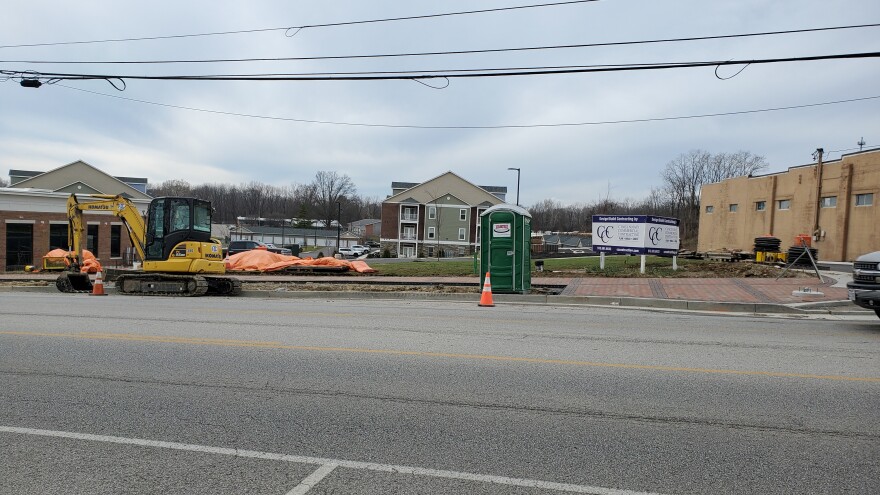 Construction work near 525 North Broadway, where one site was demolished with grant money earlier this year.