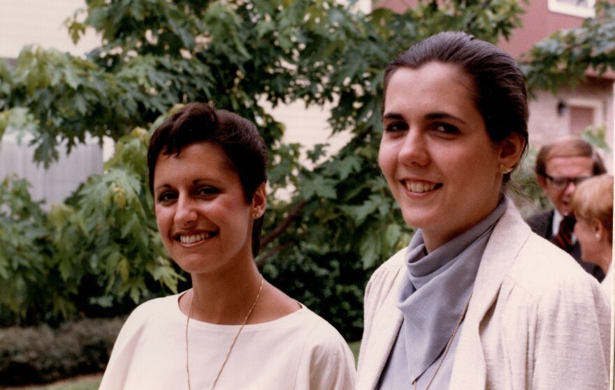 Kimberly Winick (left) and Catherine Nicholson, both law school graduates from the University of Texas, were research assistants on the multi-state bankruptcy project Warren conducted to find out who was filing for bankruptcy and why.