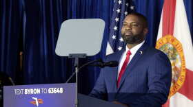 Gubernatorial candidate U.S. Rep. Byron Donalds speaks during his kickoff campaign, Friday, March 28, 2025, in Bonita Springs, Fla.