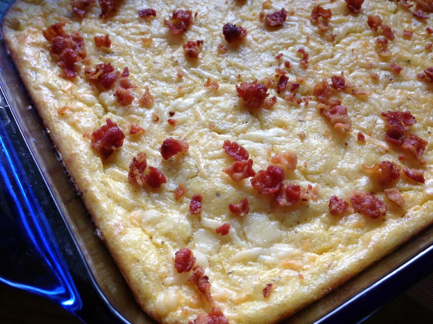 Recipe: Bacon And Cheddar Cheese Grits Casserole