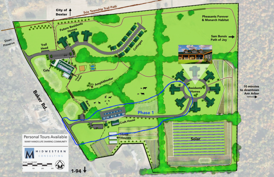 Blueprints for the proposed Many Hands Lifesharing Community expansion in Scio Township.