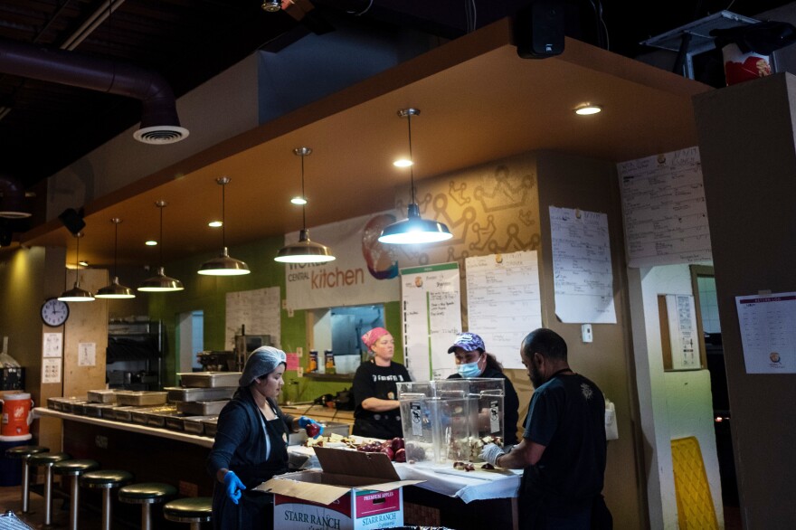 The World Central Kitchen prepares hundreds of free meals for the migrants in Tijuana.