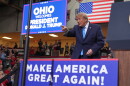 President Donald Trump departs after speaking during an event at Butler High School in Vandalia, Ohio, Saturday, Oct. 3, 2026.
