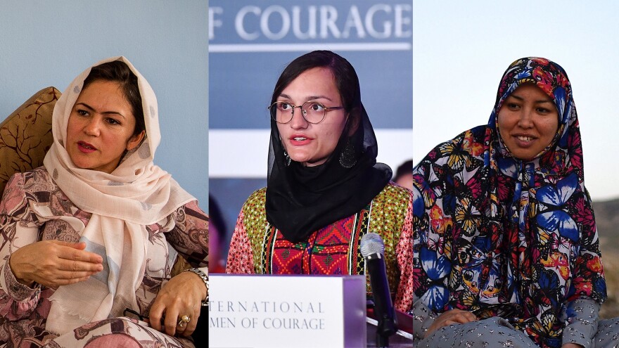 Fawzia Koofi (from left), Zarifa Ghafari and Salima Mazari are among the female politicians working to protect the rights of women in girls in Afghanistan.