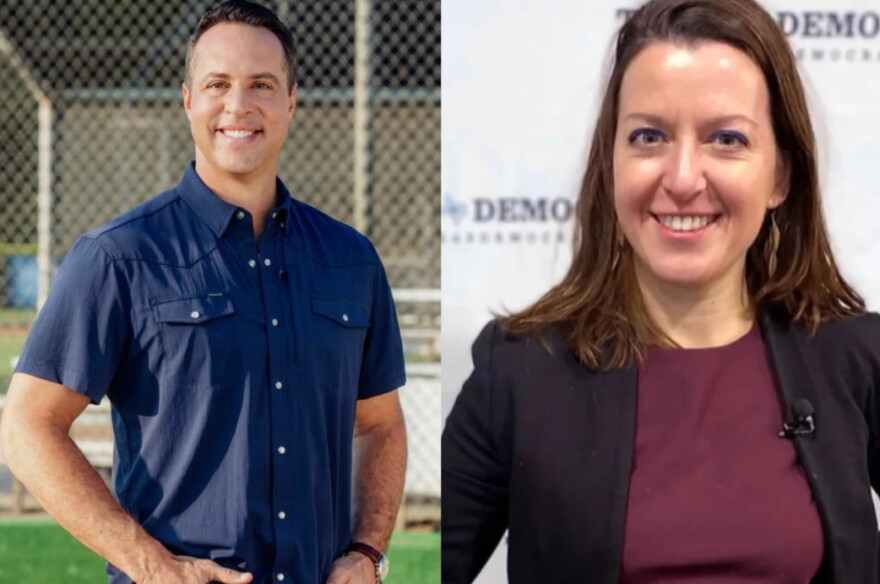 Mark Teixeira (Republican) and Kristin Hook (Democrat) are candidates for CD-21
