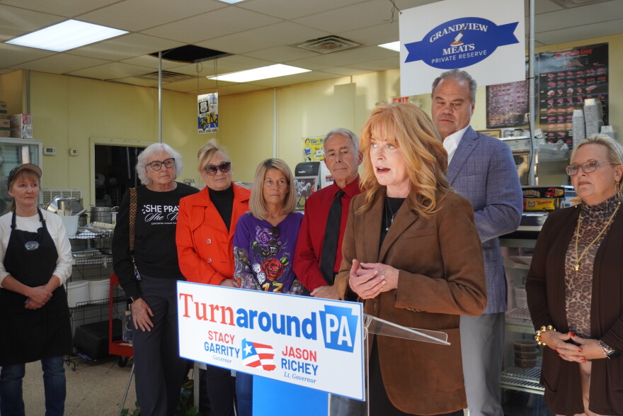 Stacy Garrity, the Republican candidate for Pennsylvania governor, made a campaign stop Friday, Oct. 30, 2026, in Altoona at Kepner’s Grandview Meats.