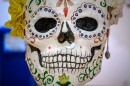 A Day of the Dead Catrina mask designed and build by New Haven’s Unidad Latina en Acción is one of the pieces on display as part of the Ballard Institute and Museum for their exhibit Somos Uno: Mexican and Mexican American Puppetry.